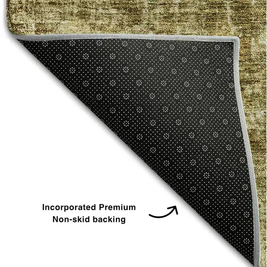 Brown And Beige Abstract Washable Area Rug With UV Protection Photo 5