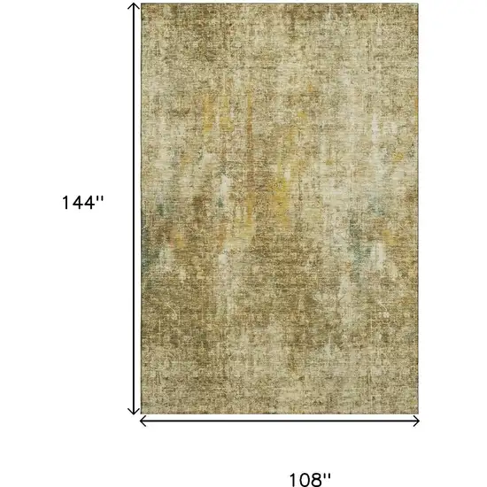Brown And Beige Abstract Washable Area Rug With UV Protection Photo 3