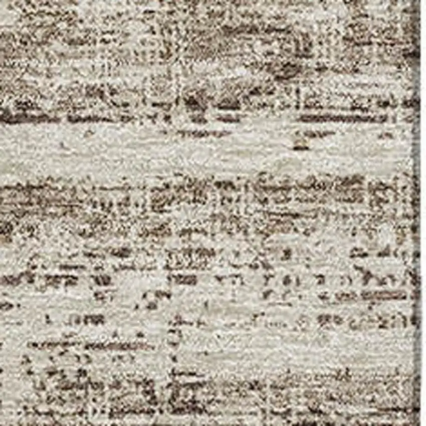 Brown And Beige Abstract Washable Area Rug With UV Protection Photo 4