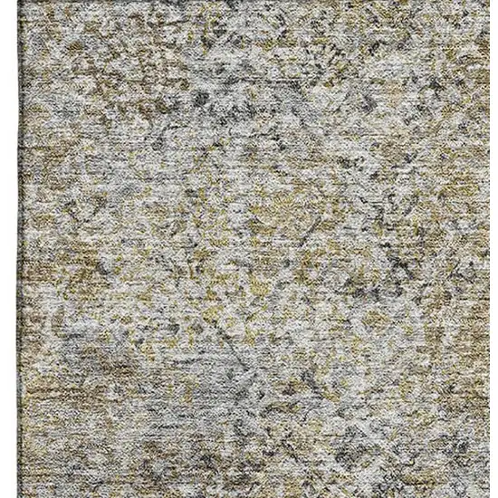Brown And Beige Abstract Washable Area Rug With UV Protection Photo 4