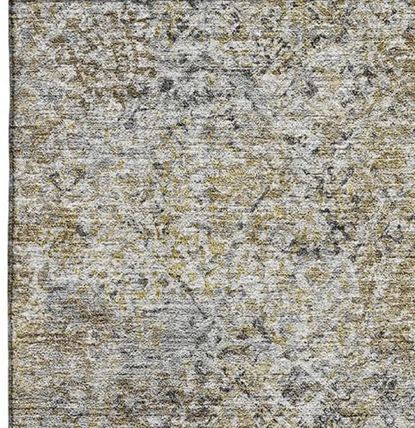Brown And Beige Abstract Washable Area Rug With UV Protection Photo 4