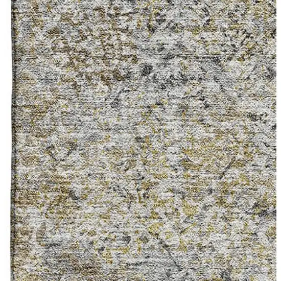 Brown And Beige Abstract Washable Area Rug With UV Protection Photo 7