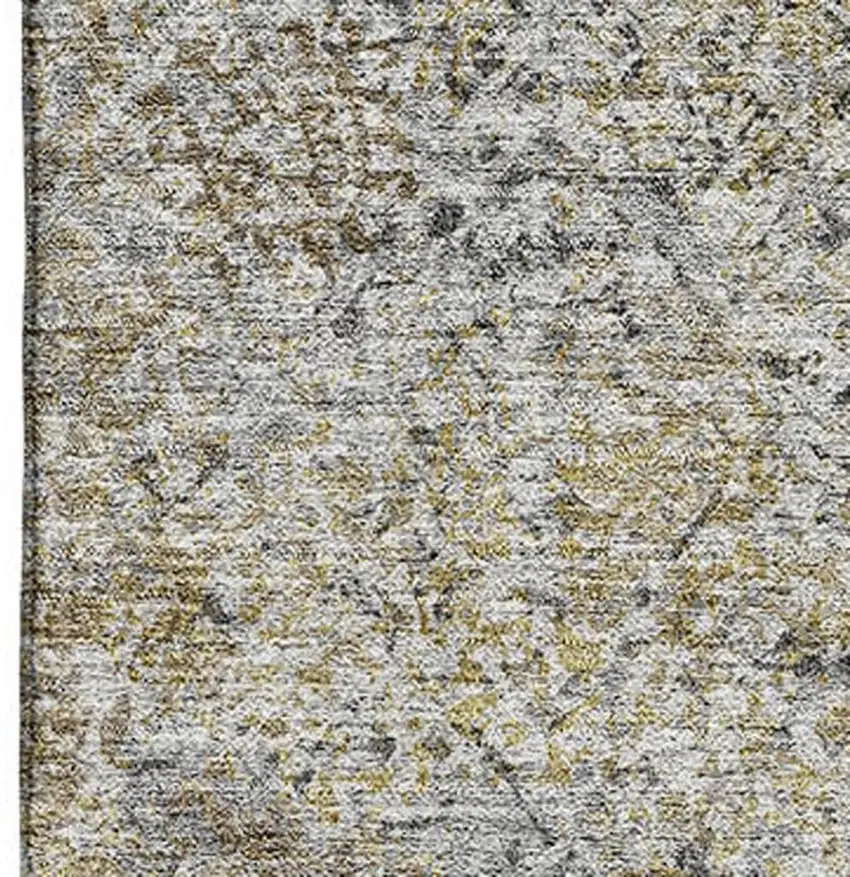 Brown And Beige Abstract Washable Area Rug With UV Protection Photo 7