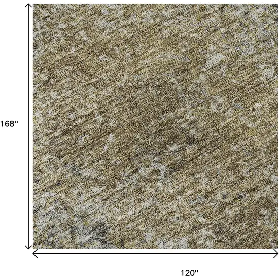 Brown And Beige Abstract Washable Area Rug With UV Protection Photo 9