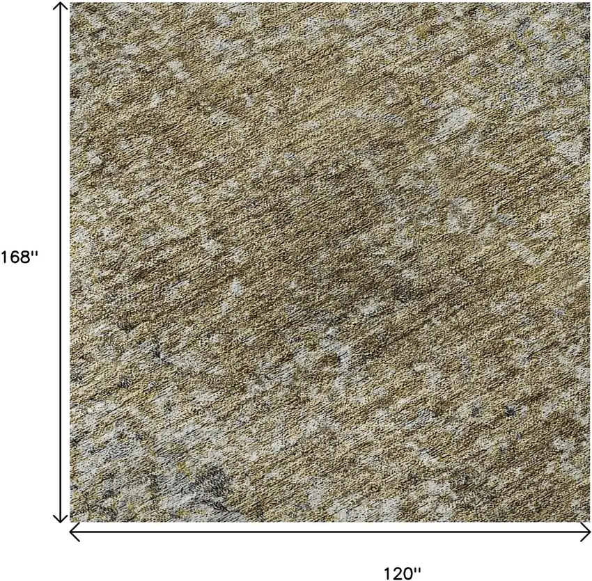 Brown And Beige Abstract Washable Area Rug With UV Protection Photo 9