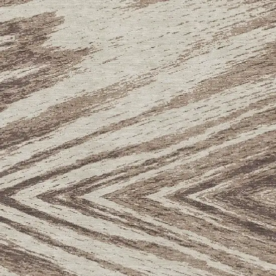 Brown And Beige Abstract Washable Area Rug With UV Protection Photo 3