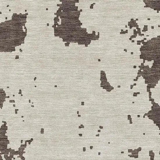 Brown And Beige Abstract Washable Area Rug With UV Protection Photo 3