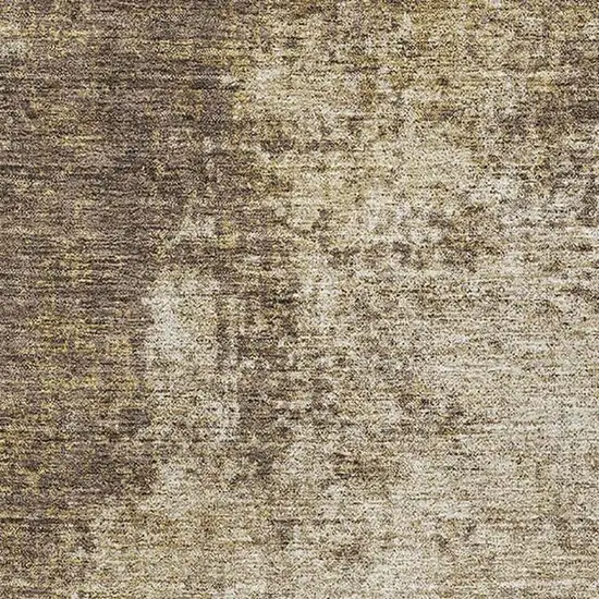 Brown And Beige Abstract Washable Area Rug With UV Protection Photo 3