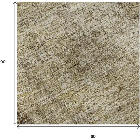 Brown And Beige Abstract Washable Area Rug With UV Protection Photo 8