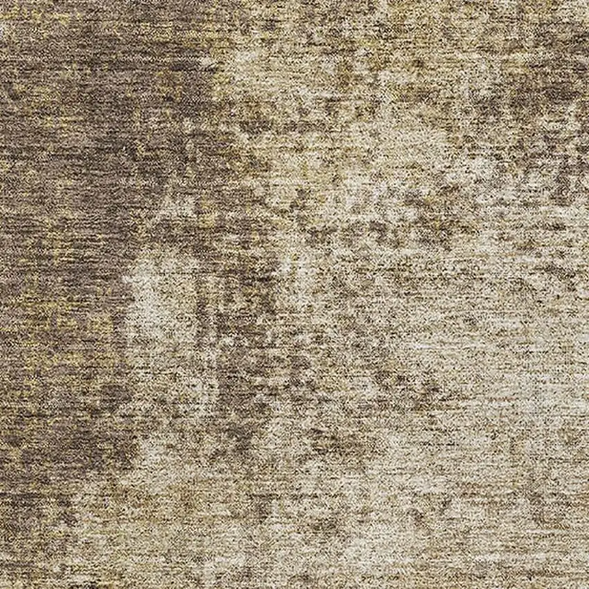 Brown And Beige Abstract Washable Area Rug With UV Protection Photo 3