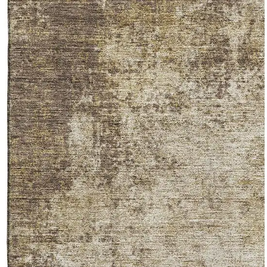 Brown And Beige Abstract Washable Area Rug With UV Protection Photo 3