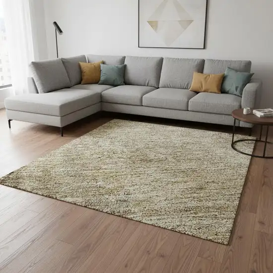 Brown And Beige Abstract Washable Area Rug With UV Protection Photo 2