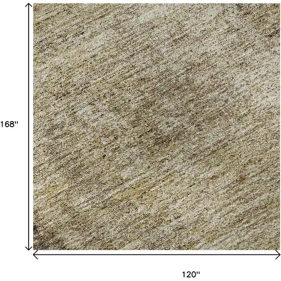 Brown And Beige Abstract Washable Area Rug With UV Protection Photo 8