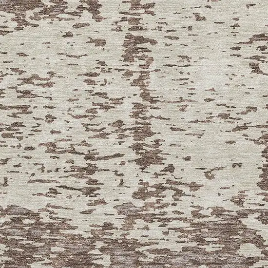 Brown And Beige Abstract Washable Area Rug With UV Protection Photo 2