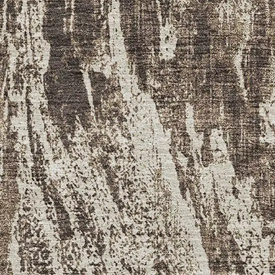 Brown And Beige Abstract Washable Area Rug With UV Protection Photo 2