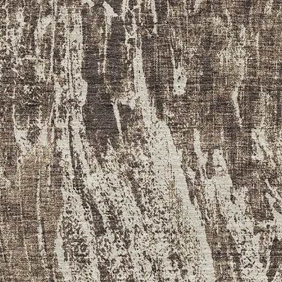 Brown And Beige Abstract Washable Area Rug With UV Protection Photo 2