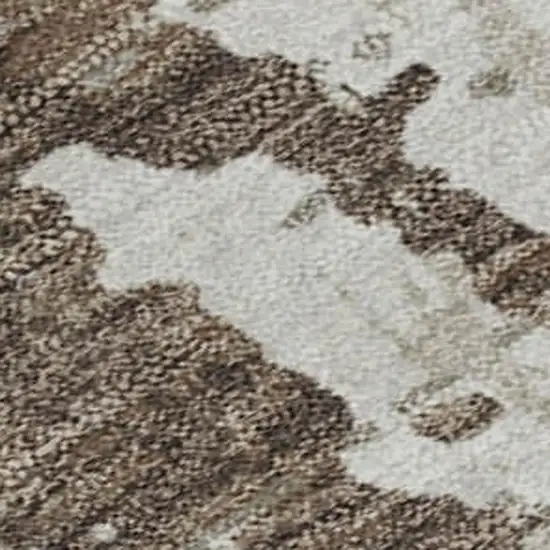 Brown And Beige Abstract Washable Area Rug With UV Protection Photo 8