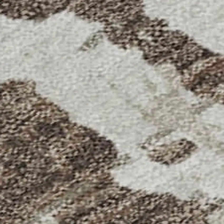Brown And Beige Abstract Washable Area Rug With UV Protection Photo 7