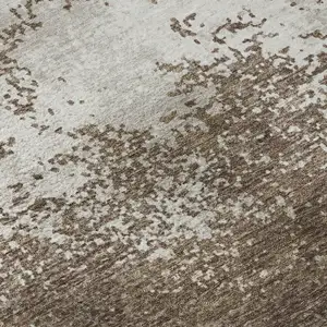 Photo of Brown And Beige Abstract Washable Area Rug With UV Protection