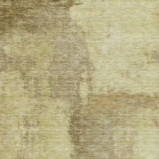 Brown And Beige Abstract Washable Area Rug With UV Protection Photo 3