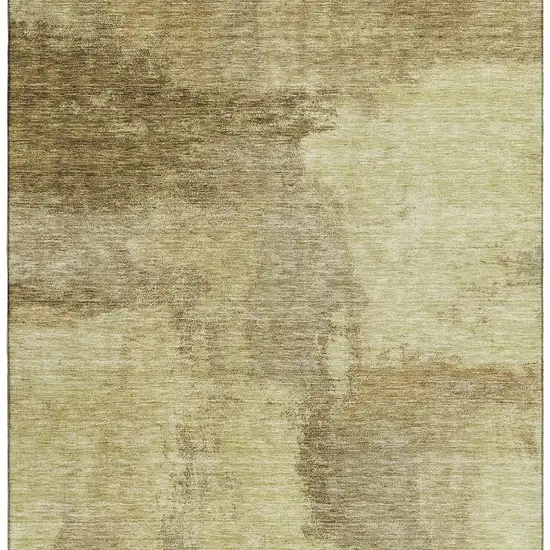 Brown And Beige Abstract Washable Area Rug With UV Protection Photo 4
