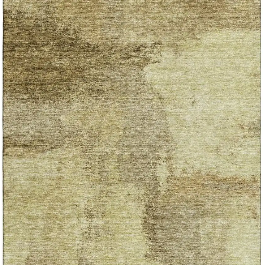 Brown And Beige Abstract Washable Area Rug With UV Protection Photo 4