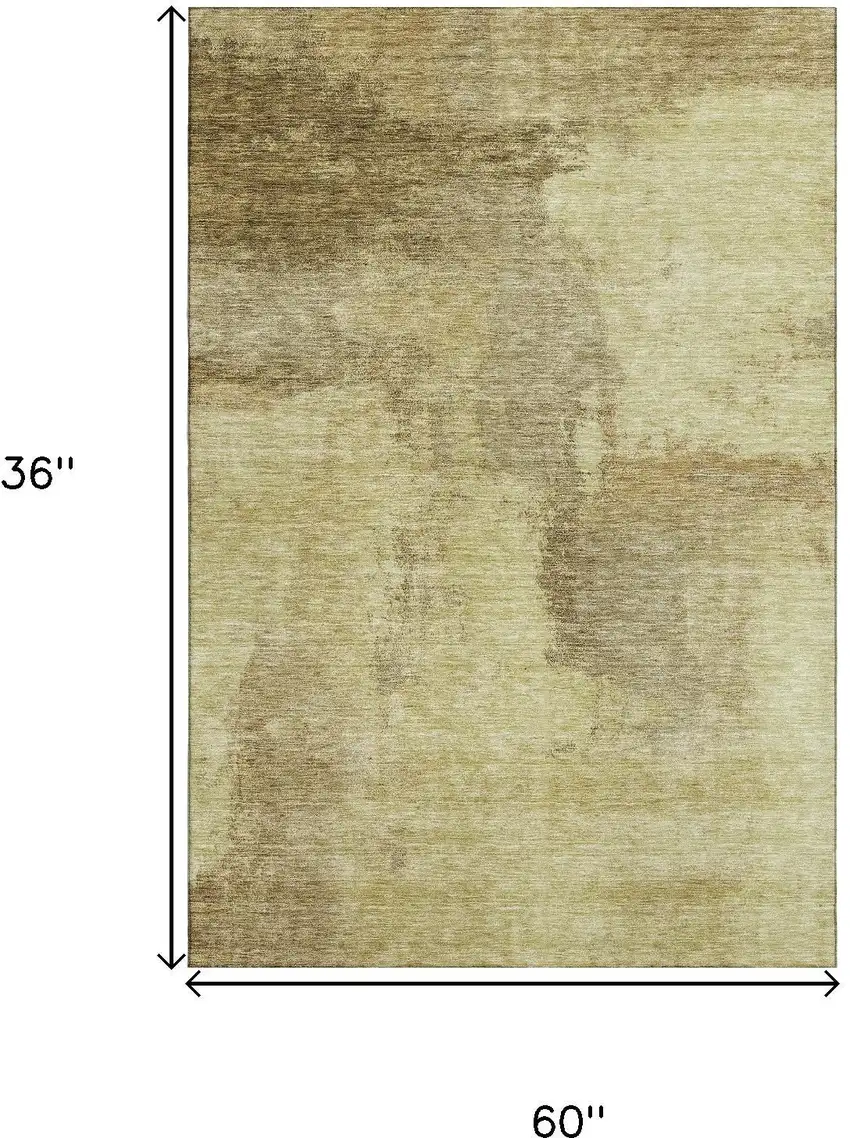 Brown And Beige Abstract Washable Area Rug With UV Protection Photo 9