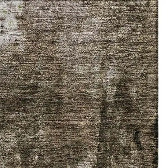 Brown And Beige Abstract Washable Area Rug With UV Protection Photo 2