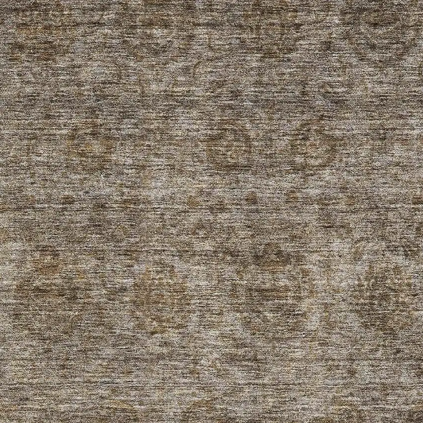 Brown And Beige Abstract Washable Area Rug With UV Protection Photo 4