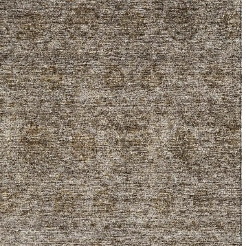 Brown And Beige Abstract Washable Area Rug With UV Protection Photo 5