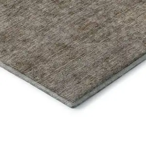 Photo of Brown And Beige Abstract Washable Area Rug With UV Protection
