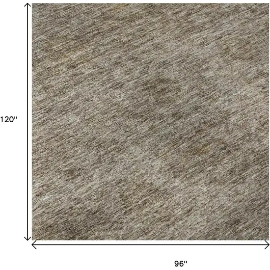 Brown And Beige Abstract Washable Area Rug With UV Protection Photo 8