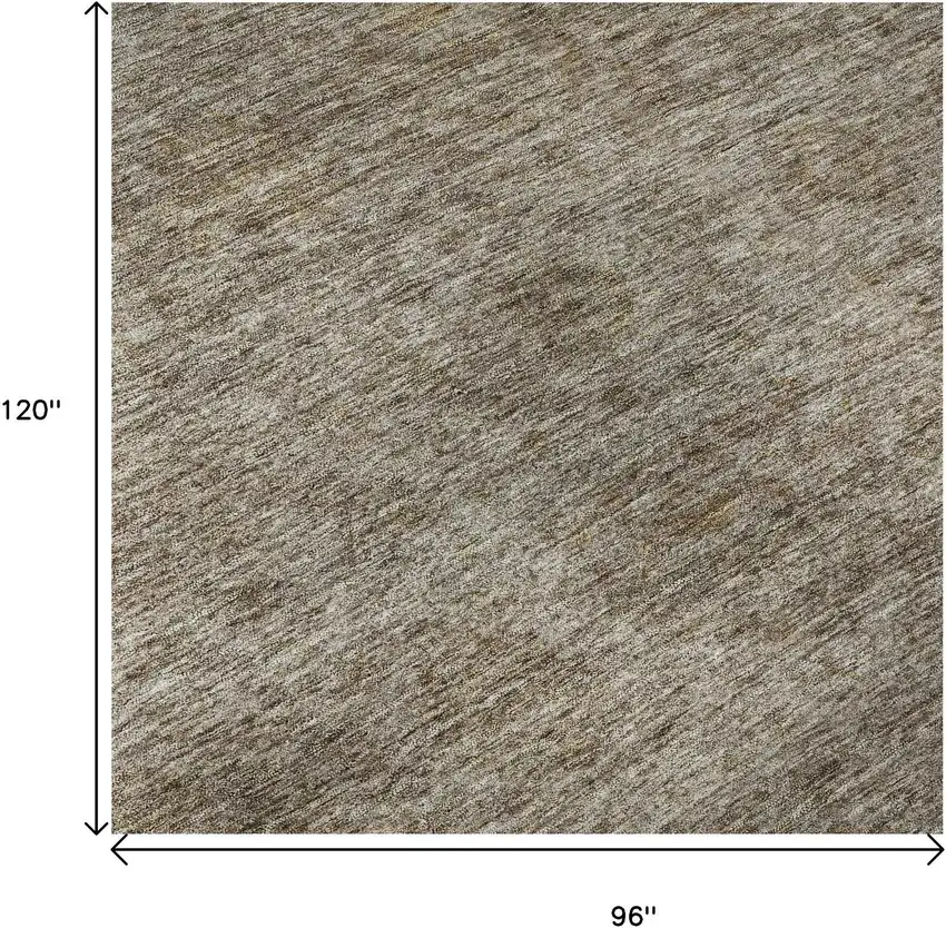 Brown And Beige Abstract Washable Area Rug With UV Protection Photo 8