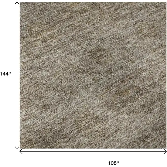 Brown And Beige Abstract Washable Area Rug With UV Protection Photo 8