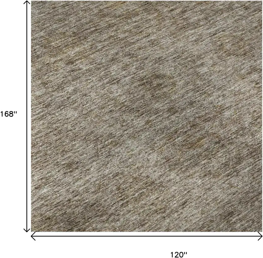 Brown And Beige Abstract Washable Area Rug With UV Protection Photo 8