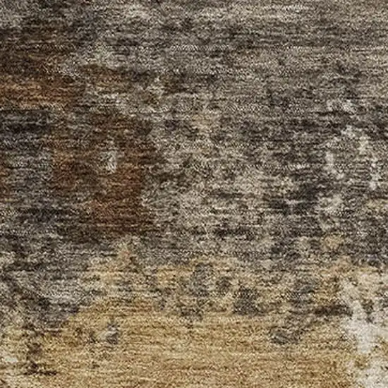 Brown And Beige Abstract Washable Area Rug With UV Protection Photo 3