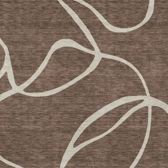 Brown And Beige Abstract Washable Indoor Outdoor Area Rug Photo 5