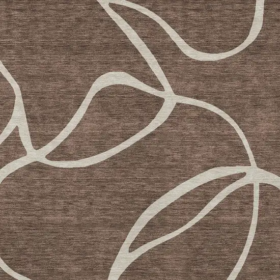 Brown And Beige Abstract Washable Indoor Outdoor Area Rug Photo 4