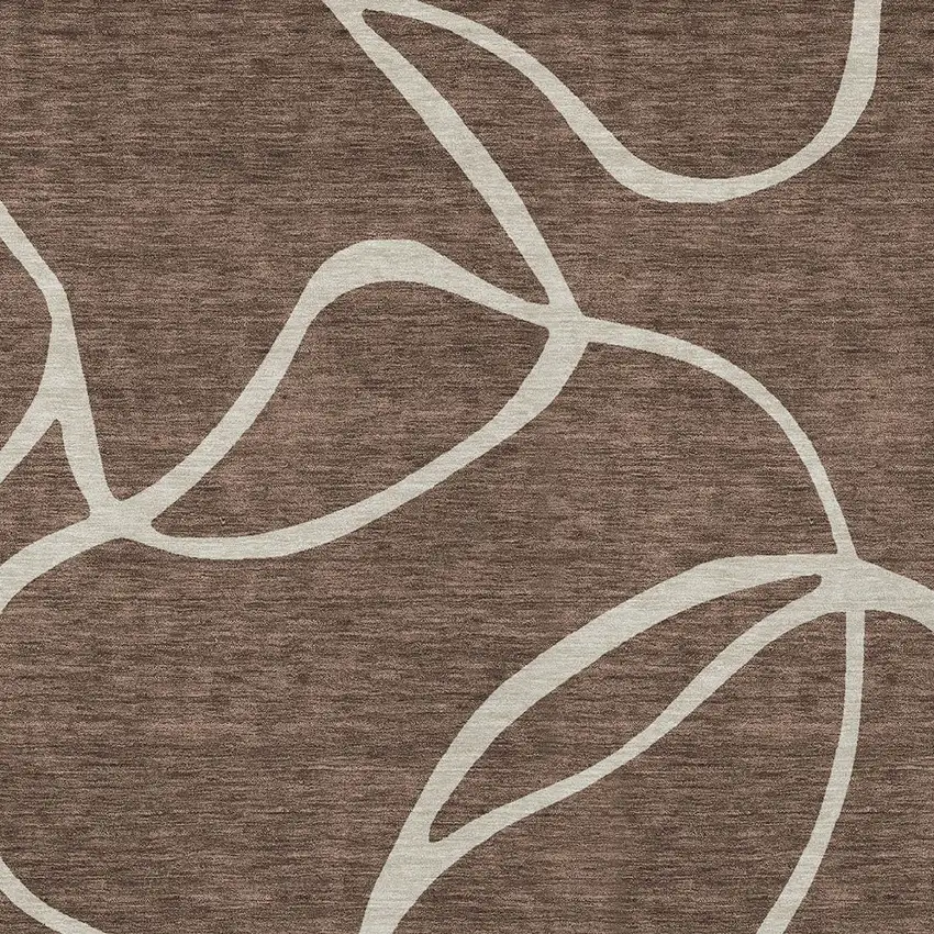 Brown And Beige Abstract Washable Indoor Outdoor Area Rug Photo 4
