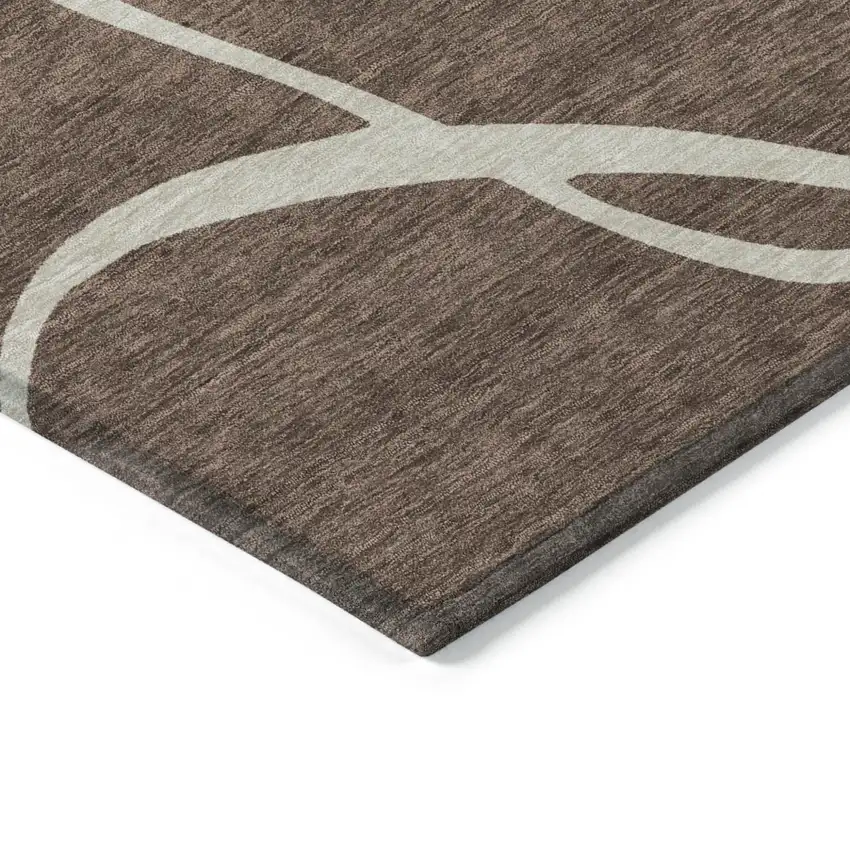 Brown And Beige Abstract Washable Indoor Outdoor Area Rug Photo 3