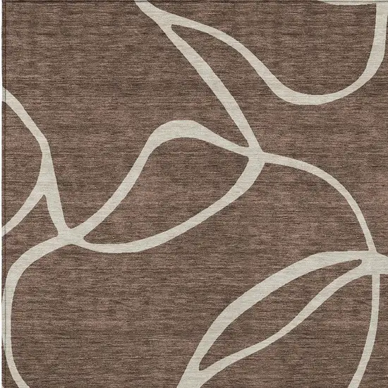 Brown And Beige Abstract Washable Indoor Outdoor Area Rug Photo 5