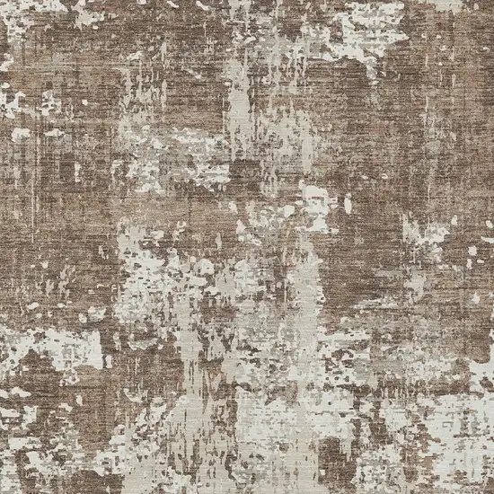 Brown And Beige Abstract Washable Indoor Outdoor Area Rug Photo 5