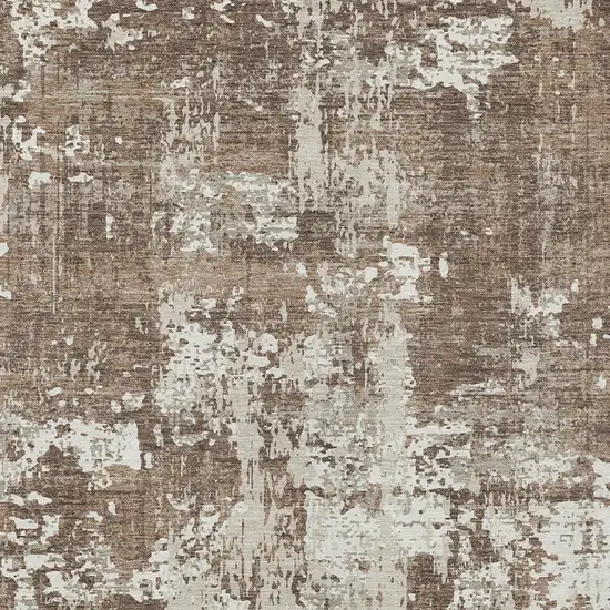 Brown And Beige Abstract Washable Indoor Outdoor Area Rug Photo 5