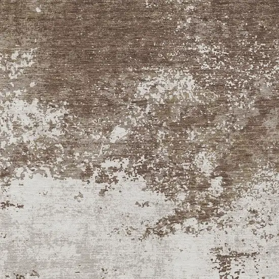 Brown And Beige Abstract Washable Indoor Outdoor Area Rug Photo 6