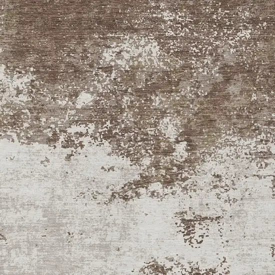 Brown And Beige Abstract Washable Indoor Outdoor Area Rug Photo 6