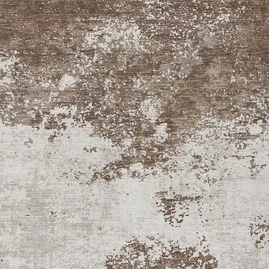 Brown And Beige Abstract Washable Indoor Outdoor Area Rug Photo 6