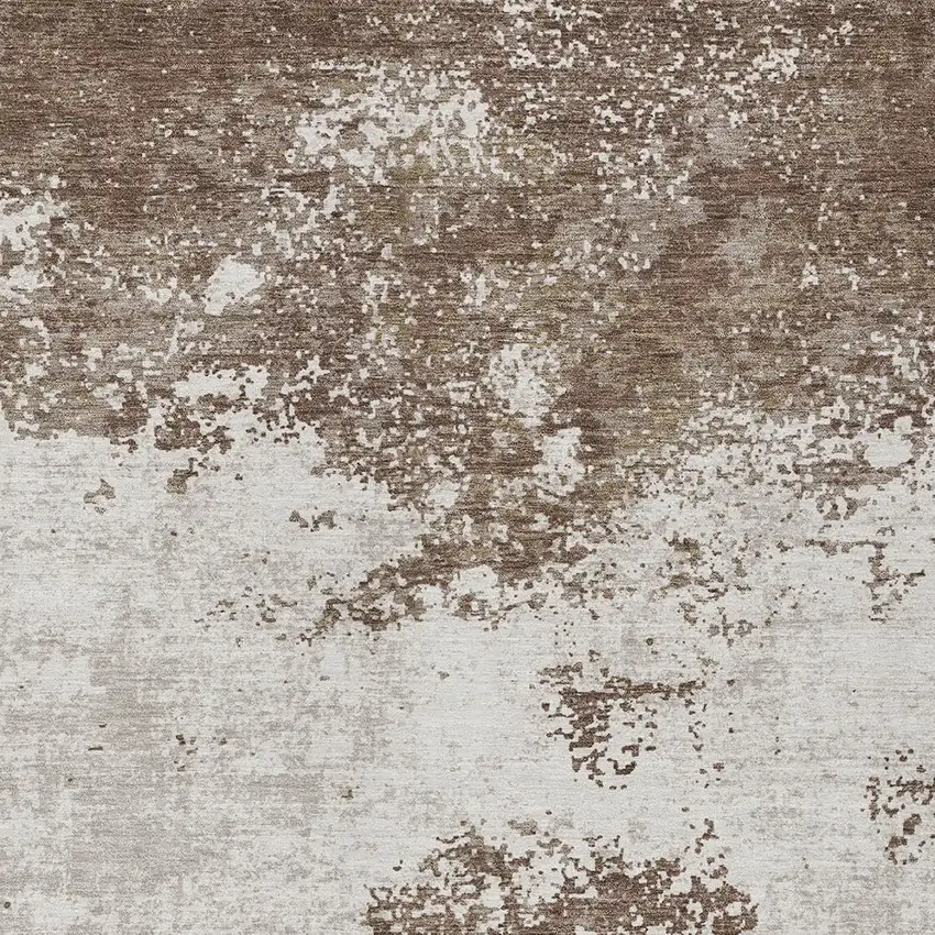 Brown And Beige Abstract Washable Indoor Outdoor Area Rug Photo 6