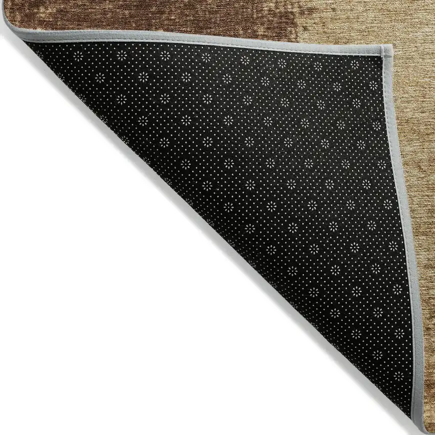 Brown And Beige Abstract Washable Indoor Outdoor Area Rug Photo 4