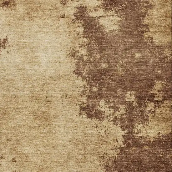 Brown And Beige Abstract Washable Indoor Outdoor Area Rug Photo 3