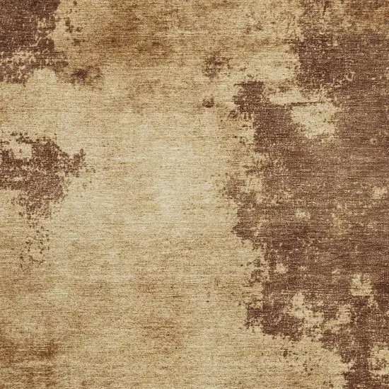 Brown And Beige Abstract Washable Indoor Outdoor Area Rug Photo 3